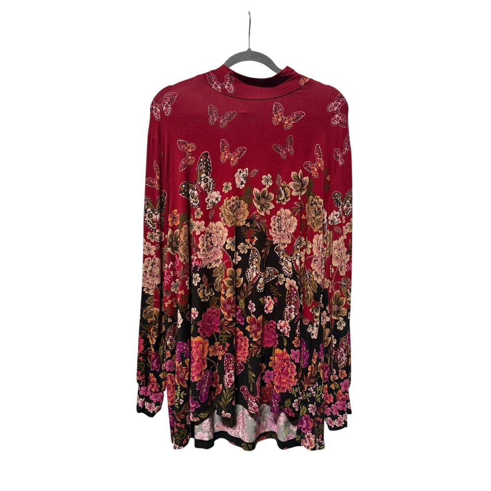 Johnny Was Blouse Women's 2X The Janie Favorite Puff Sleeve Mock Neck in Janies